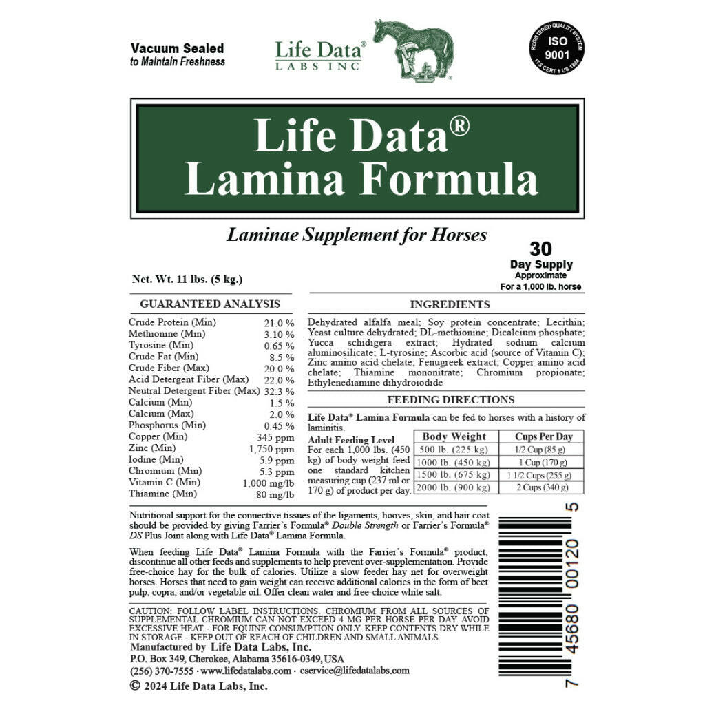 Life Data Lamina Formula Laminitis Supplement for Horses (11 lb
